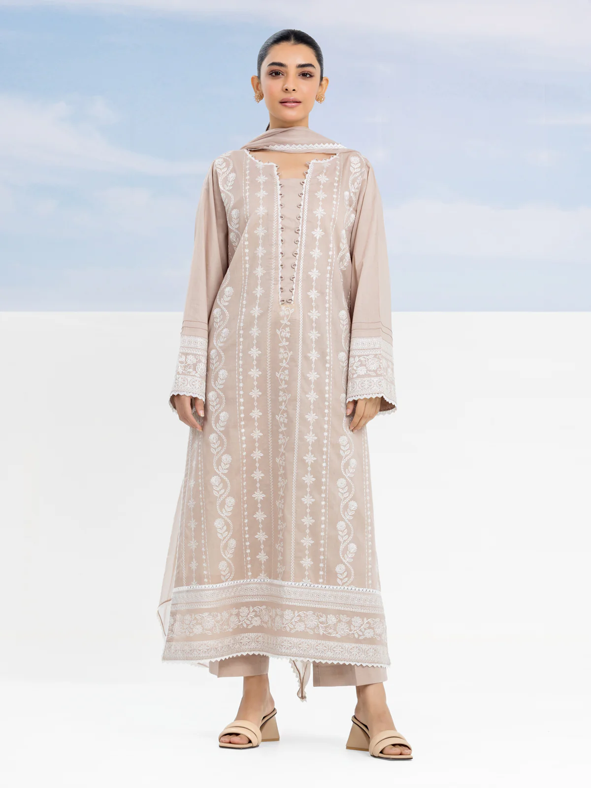 Embroidered Cambric Suit - EWU24V2-30137-3P - Image 2