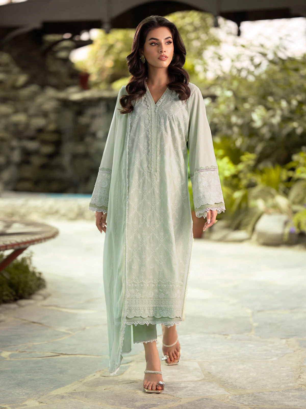 Embroidered Cambric Suit - EWU24V2-30112-3P