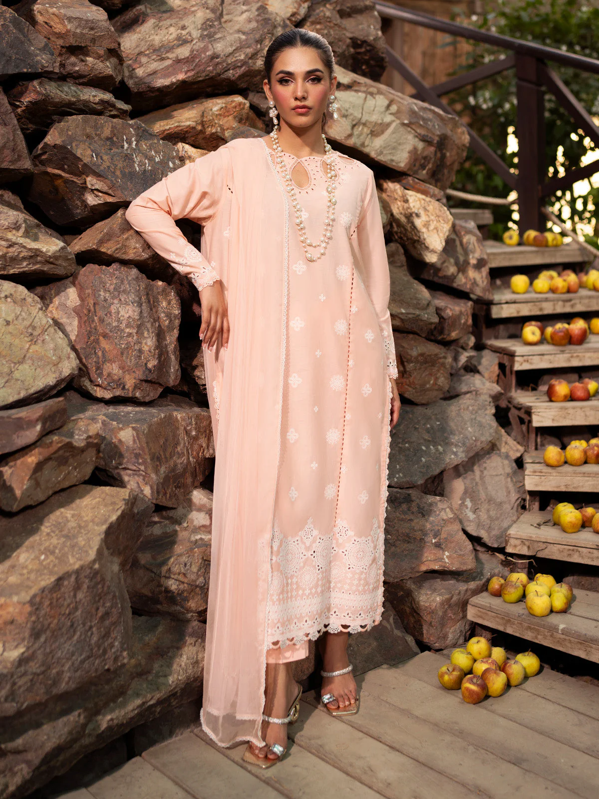 Embroidered Cambric Suit - EWU24V2-30138-3P