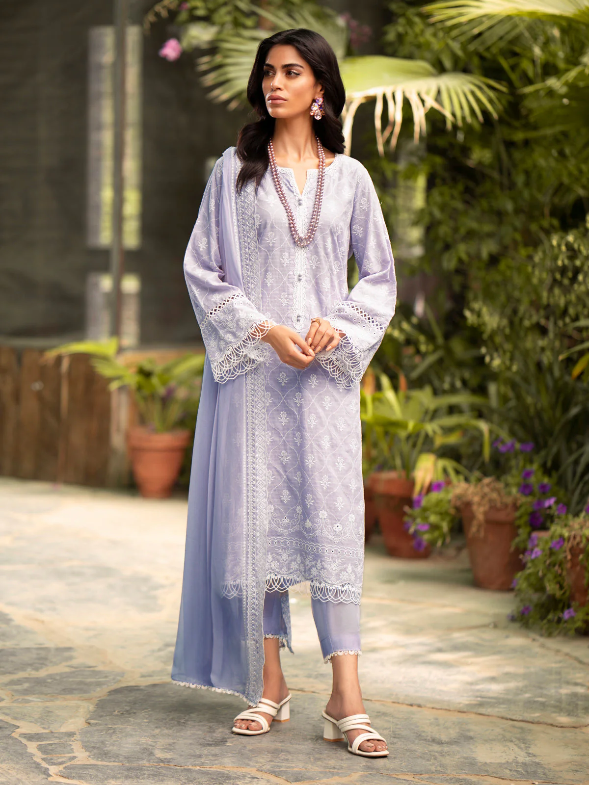 Embroidered Dobby Suit - EWU24V7-28783-3P