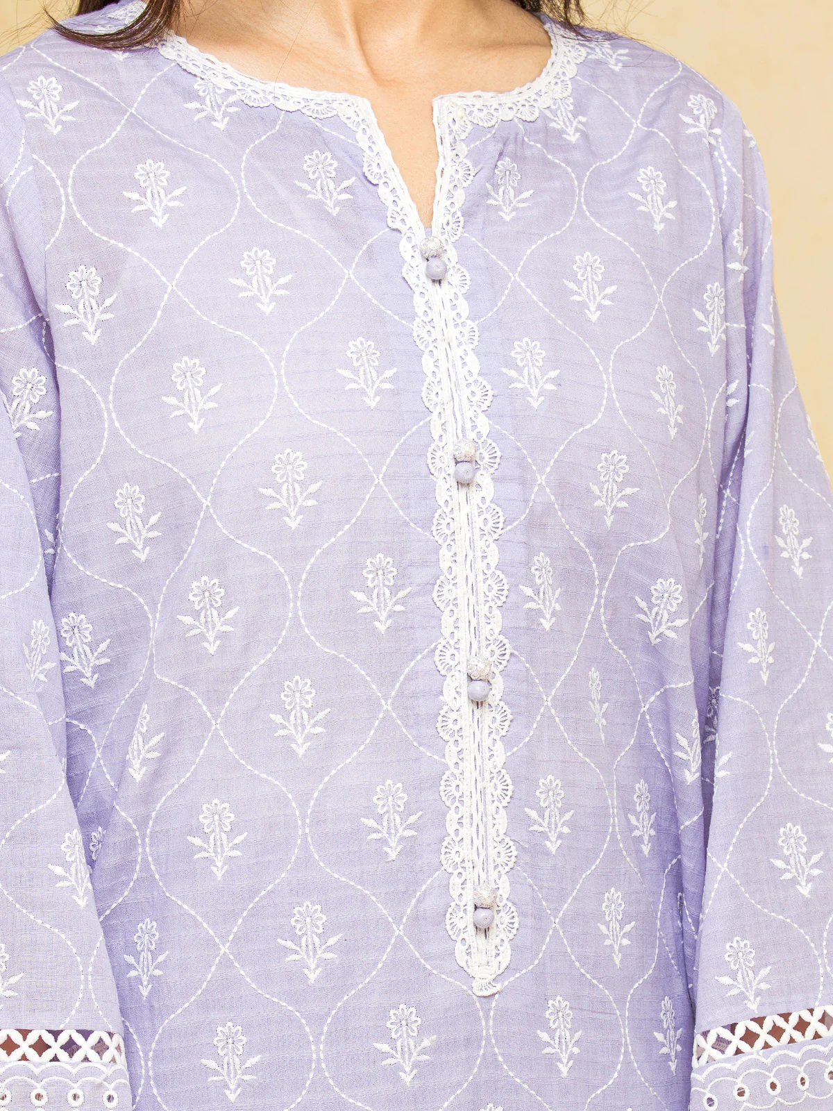 Embroidered Dobby Suit - EWU24V7-28783-3P - Image 3