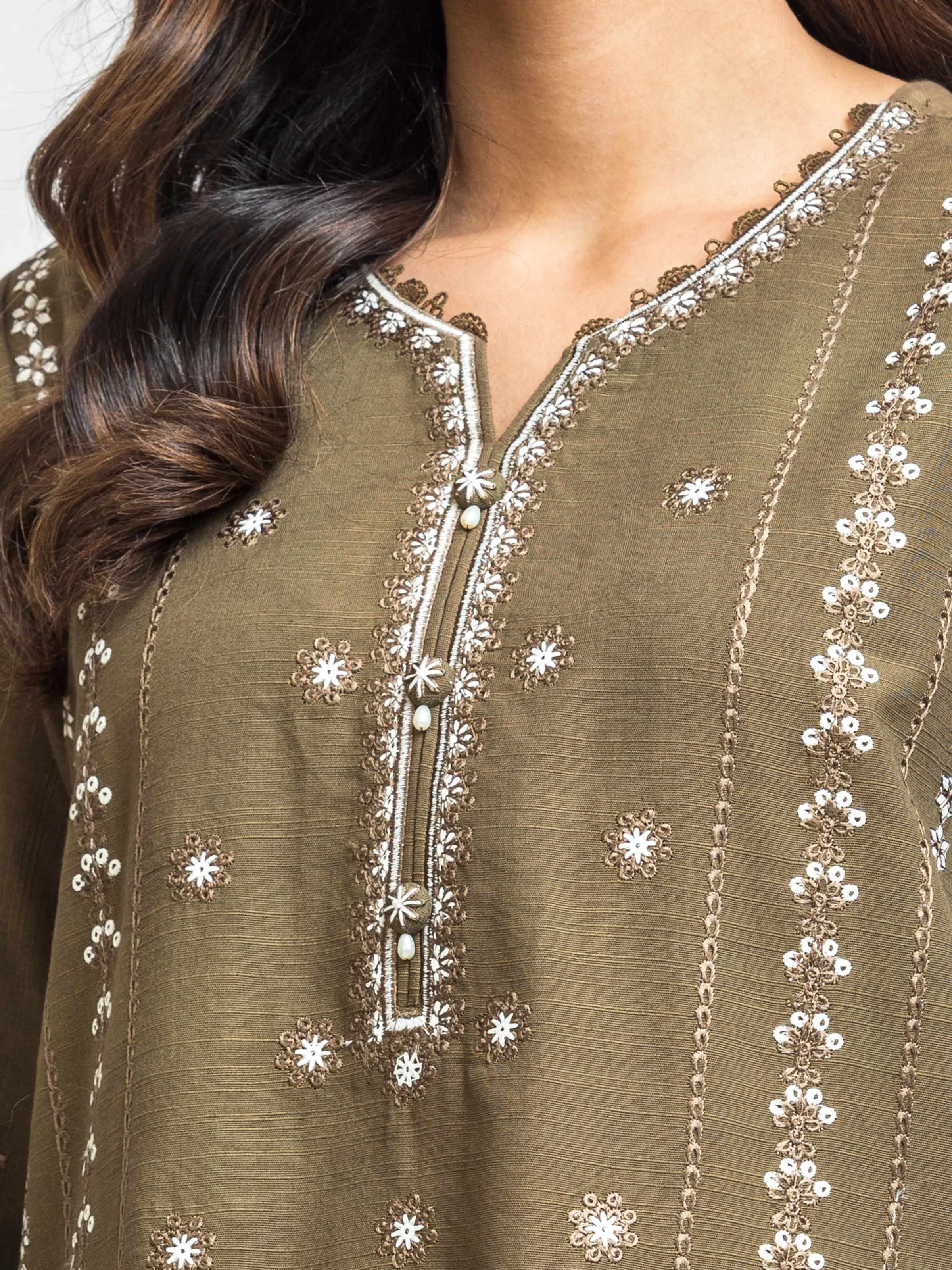Embroidered Khaddar Suit - EWU24V11-30312-3P - Image 3