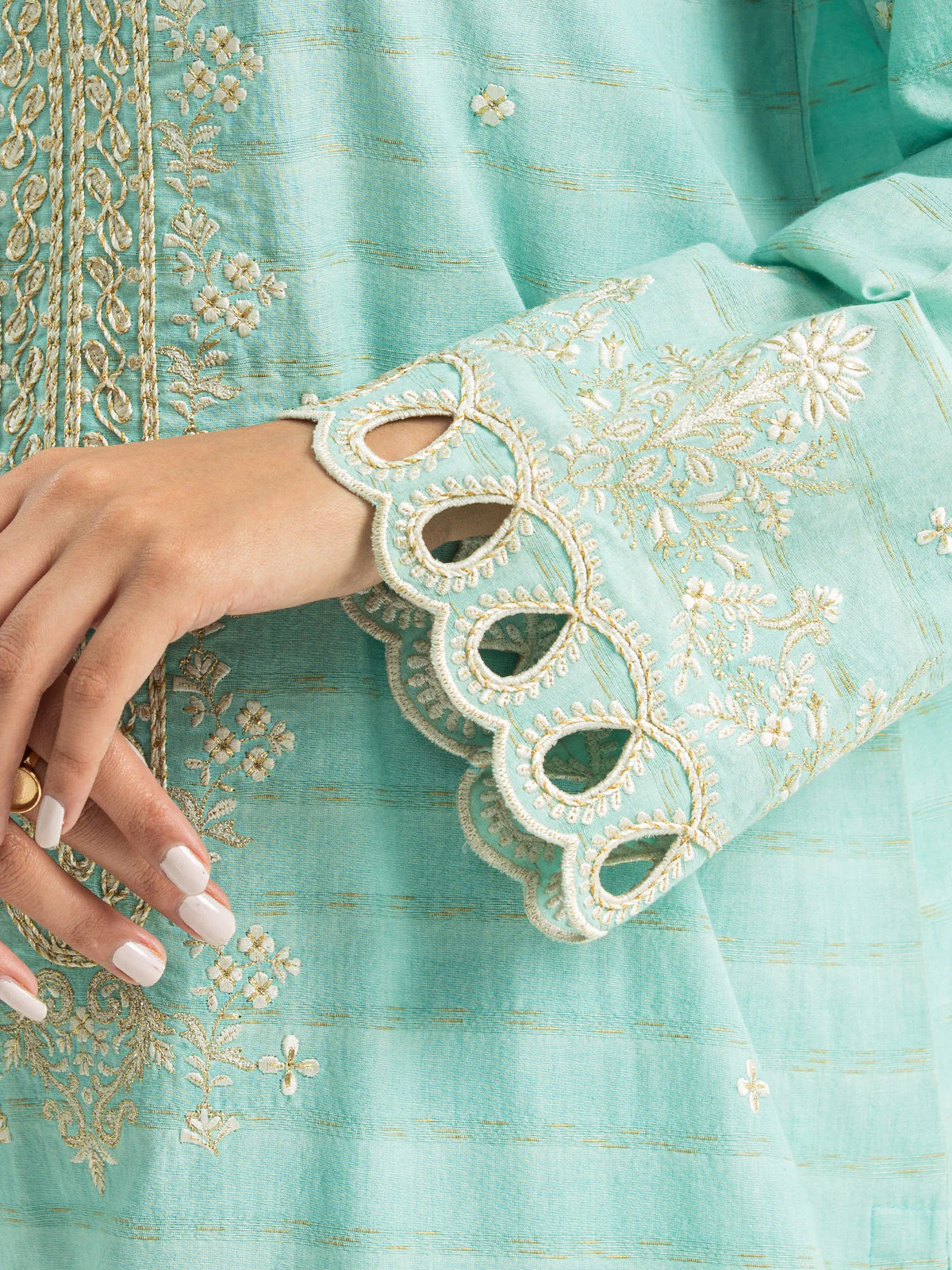 Embroidered Jacquard Suit - EWU24V3-30023-3P - Image 3