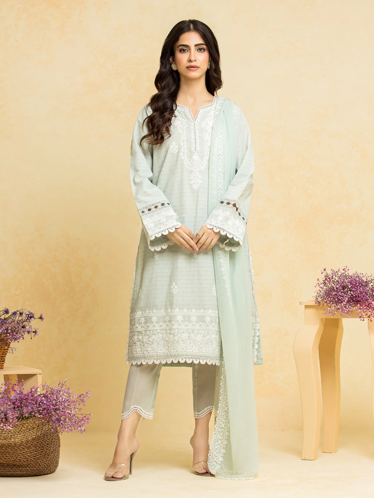 Embroidered Dobby Suit - EWU24V7-28776-3P