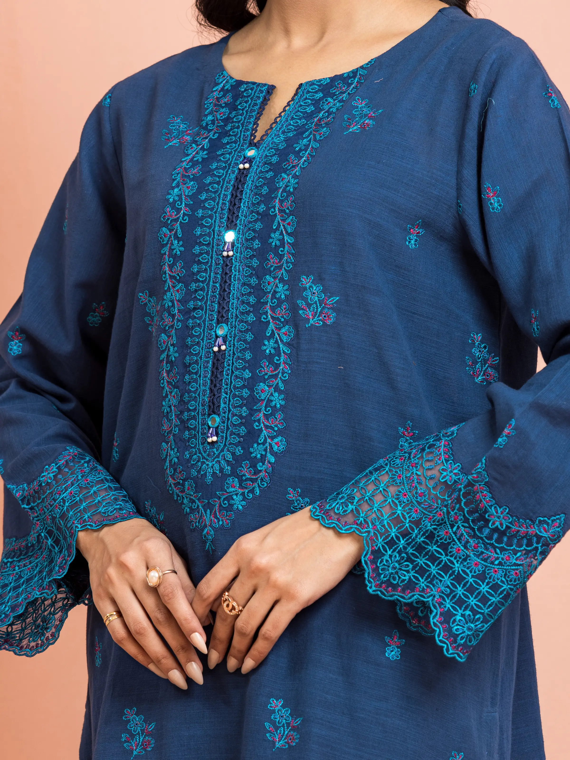 Embroidered Marina Twill Suit - EWU24V14-30214-3P - Image 3