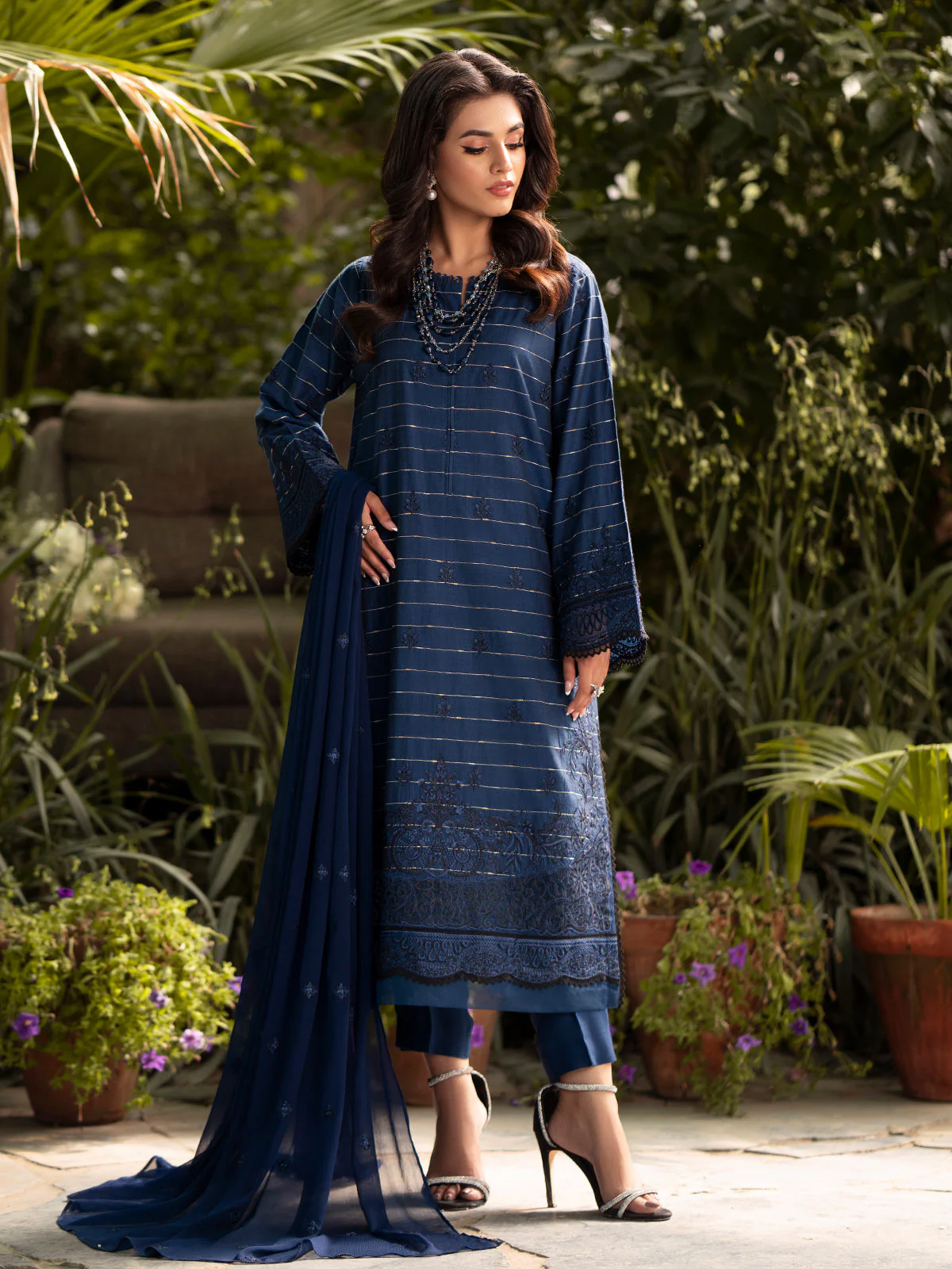 Embroidered Cambric Suit - EWU24V2-30123-3P
