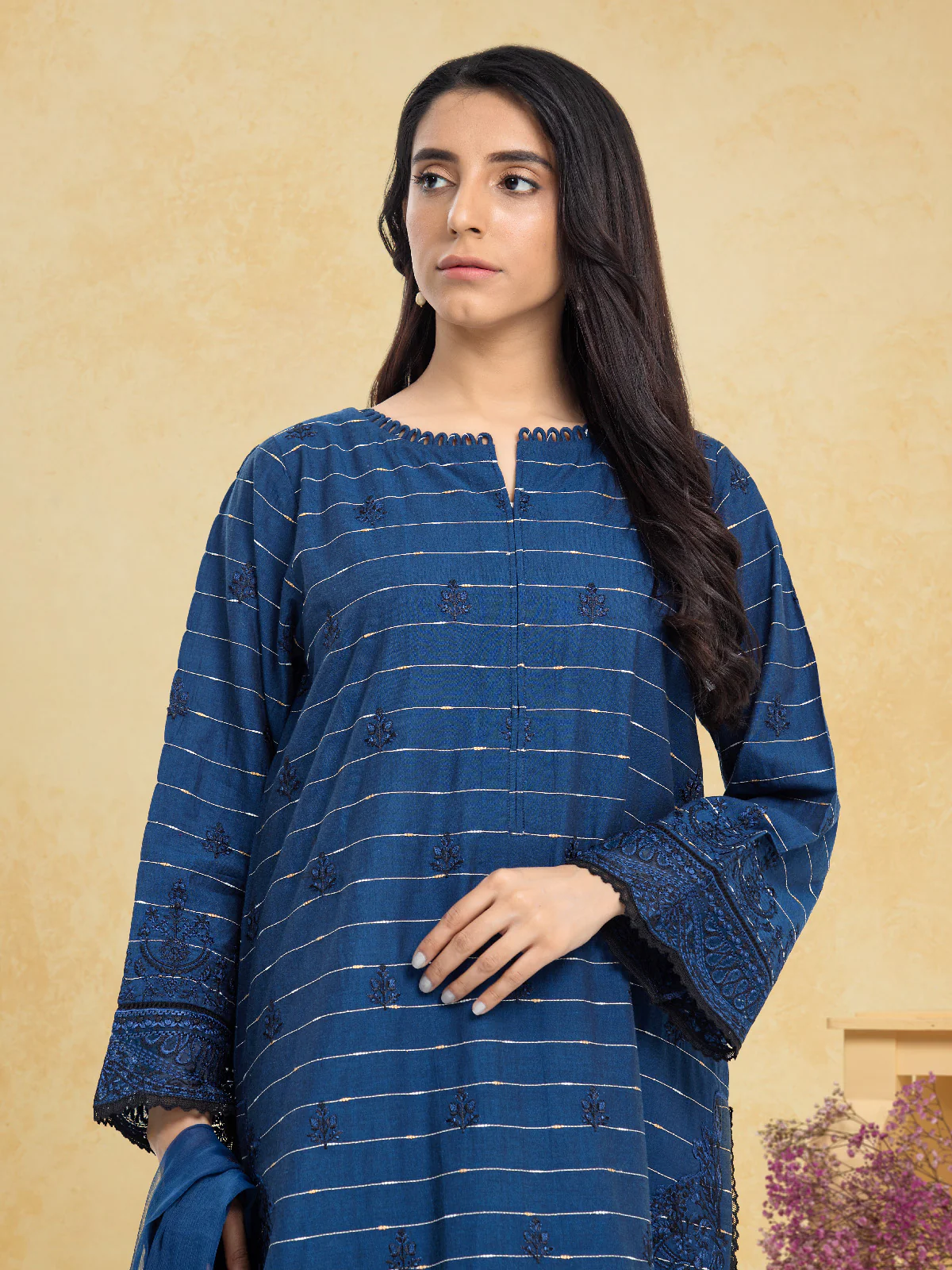 Embroidered Cambric Suit - EWU24V2-30123-3P - Image 3