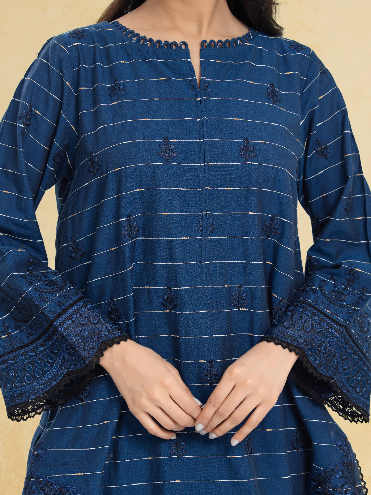 Embroidered Cambric Suit - EWU24V2-30123-3P - Image 5