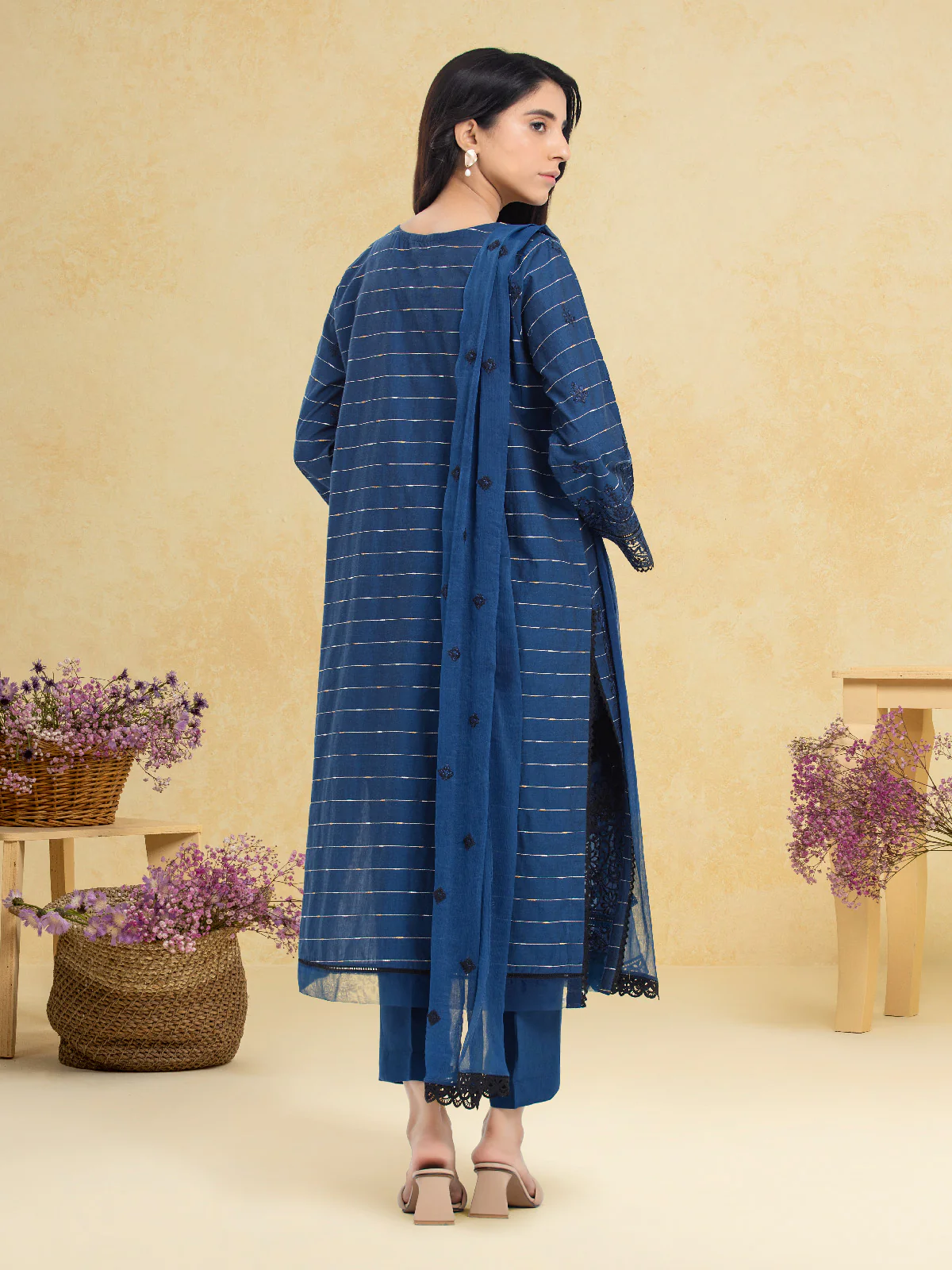 Embroidered Cambric Suit - EWU24V2-30123-3P - Image 7