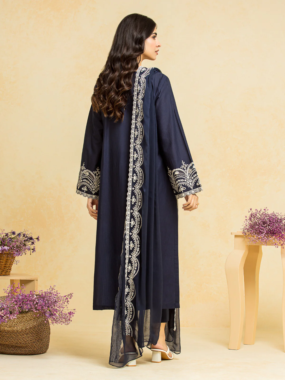 Embroidered Dobby Suit - EWU24V7-28780-3P - Image 5