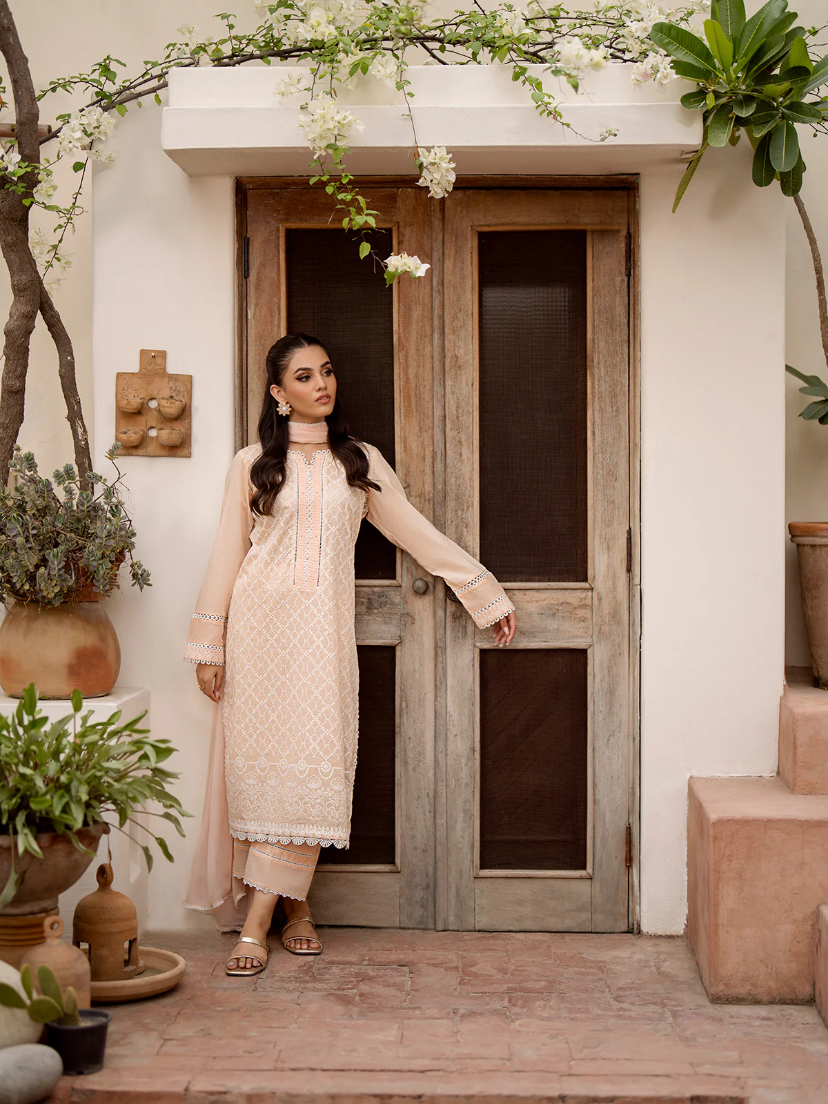 Embroidered Cambric Suit - EWU24V2-28618-3P - Image 7