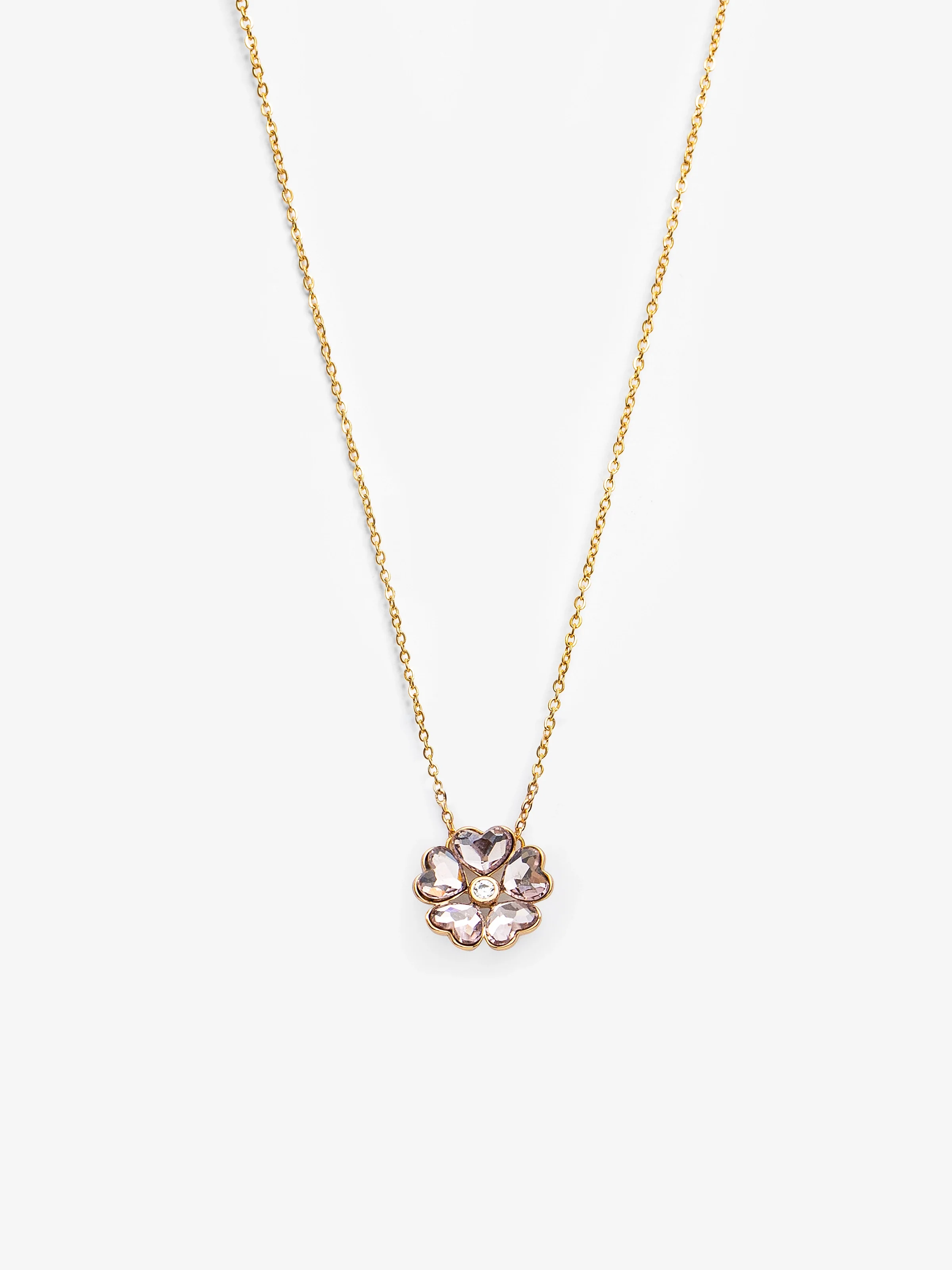 Pink Gold Floral Necklace - EAWN5-018