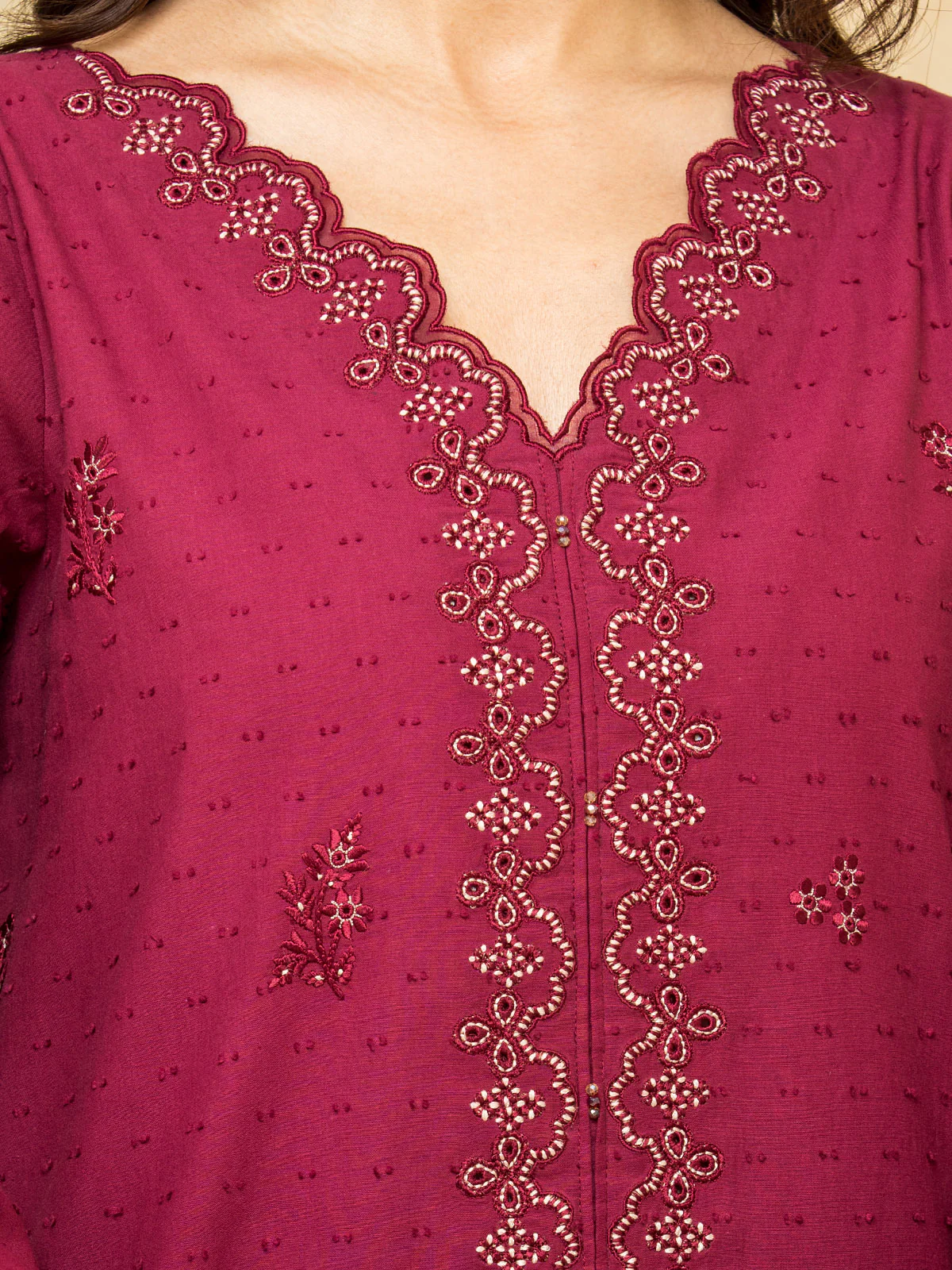 Embroidered Dobby Suit - EWU24V7-28775-3P - Image 2