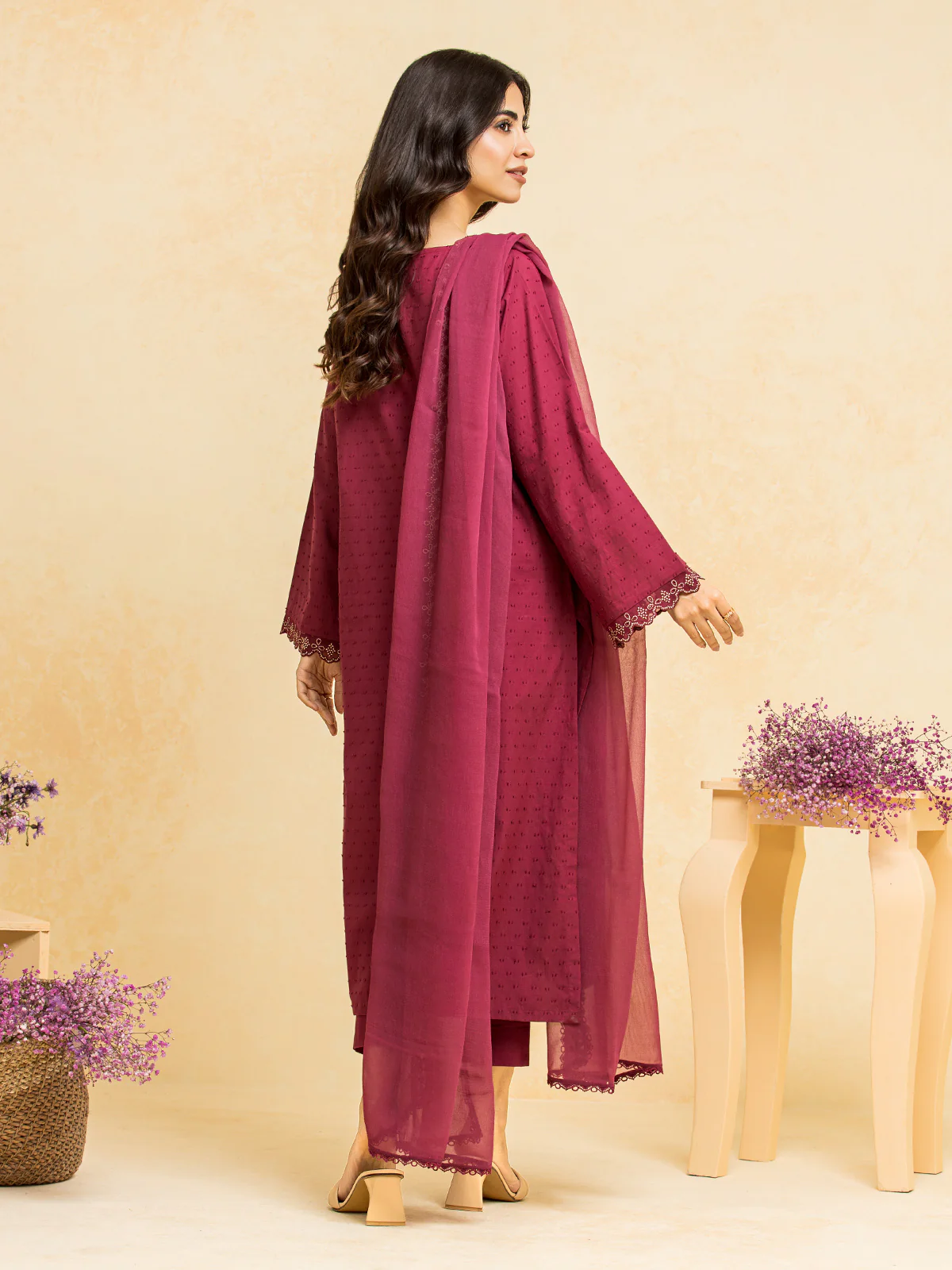 Embroidered Dobby Suit - EWU24V7-28775-3P - Image 4