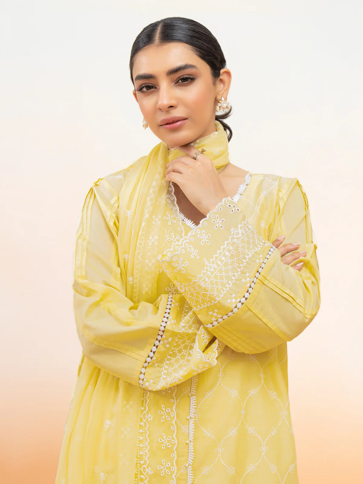 Embroidered Cambric Suit - EWU24V2-28644-3P - Image 3